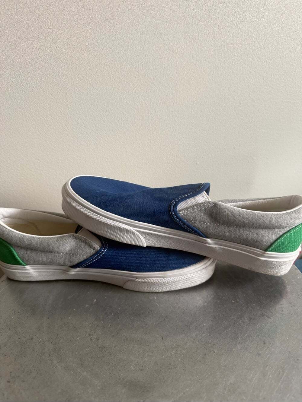 Vans Classic Slip-On Colorblock Sneakers – Blue Grey Green – Women’s 8.5 / Men’s